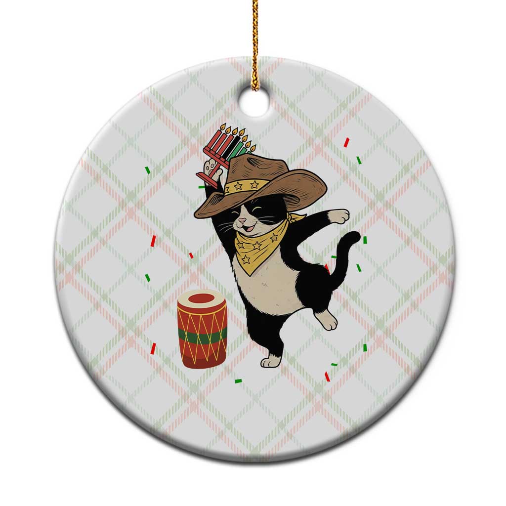 Funny Kwanzaa Cowcat Dance Ceramic Ornament Festival Of Lights African Heritage Gift - Print Your Wear