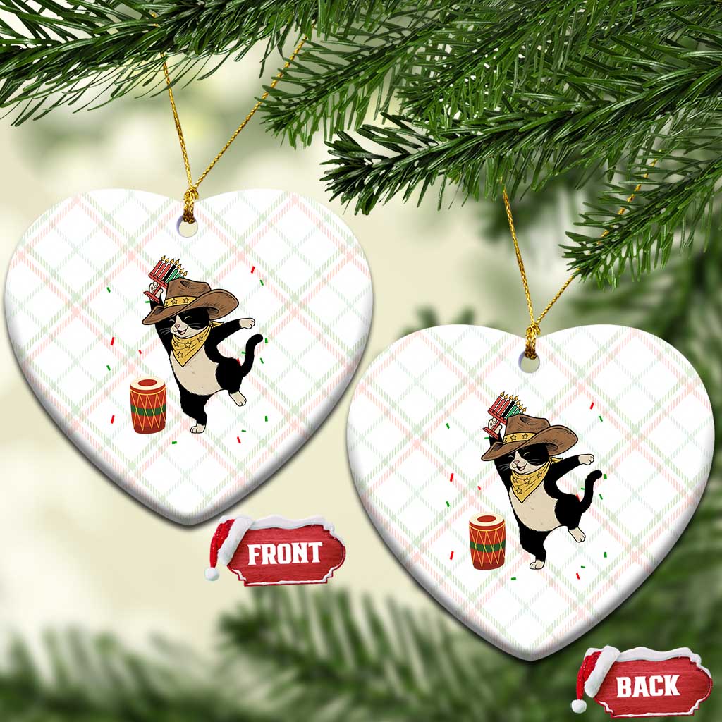Funny Kwanzaa Cowcat Dance Ceramic Ornament Festival Of Lights African Heritage Gift - Print Your Wear