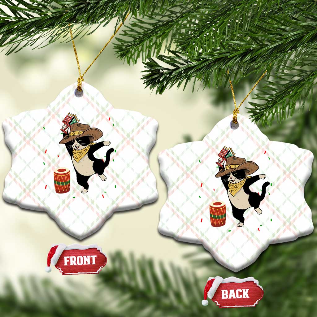 Funny Kwanzaa Cowcat Dance Ceramic Ornament Festival Of Lights African Heritage Gift - Print Your Wear