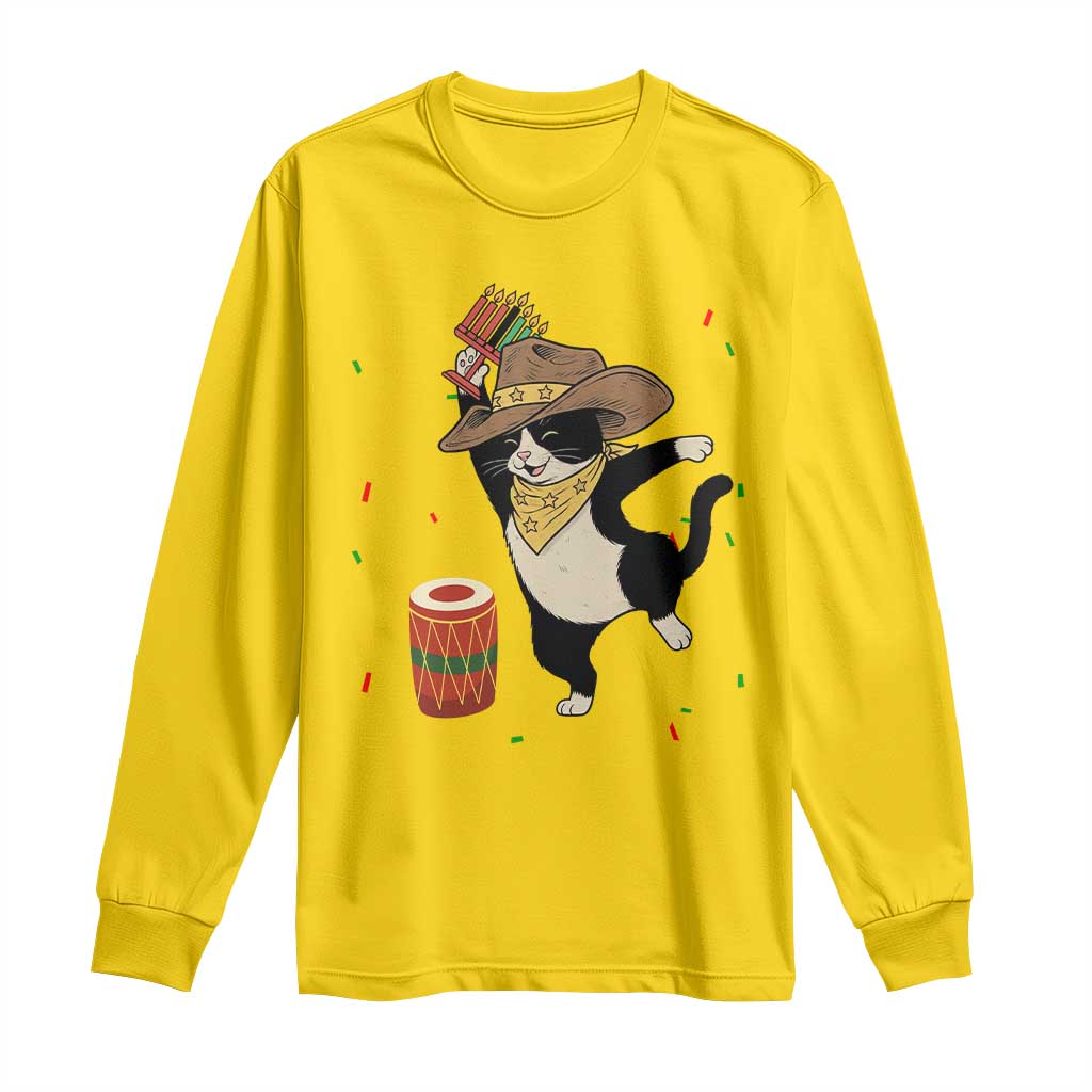 Funny Kwanzaa Cowcat Dance Long Sleeve Shirt Festival Of Lights African Heritage Gift TS12 Daisy Print Your Wear