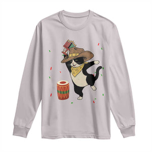 Funny Kwanzaa Cowcat Dance Long Sleeve Shirt Festival Of Lights African Heritage Gift TS12 Ice Gray Print Your Wear