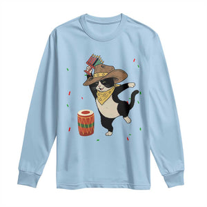 Funny Kwanzaa Cowcat Dance Long Sleeve Shirt Festival Of Lights African Heritage Gift TS12 Light Blue Print Your Wear