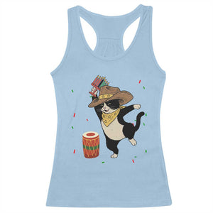 Funny Kwanzaa Cowcat Dance Racerback Tank Top Festival Of Lights African Heritage Gift TS12 Light Blue Print Your Wear