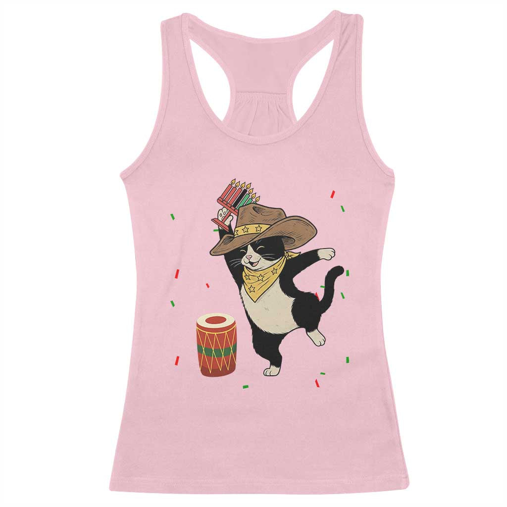 Funny Kwanzaa Cowcat Dance Racerback Tank Top Festival Of Lights African Heritage Gift TS12 Light Pink Print Your Wear