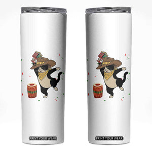 Funny Kwanzaa Cowcat Dance Skinny Tumbler Festival Of Lights African Heritage Gift TS12 White Print Your Wear