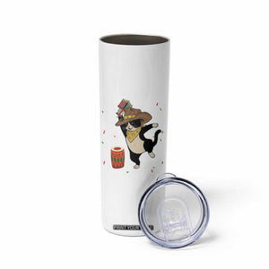 Funny Kwanzaa Cowcat Dance Skinny Tumbler Festival Of Lights African Heritage Gift - Print Your Wear