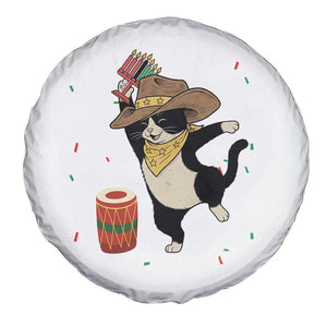 Funny Kwanzaa Cowcat Dance Spare Tire Cover Festival Of Lights African Heritage Gift - Print Your Wear