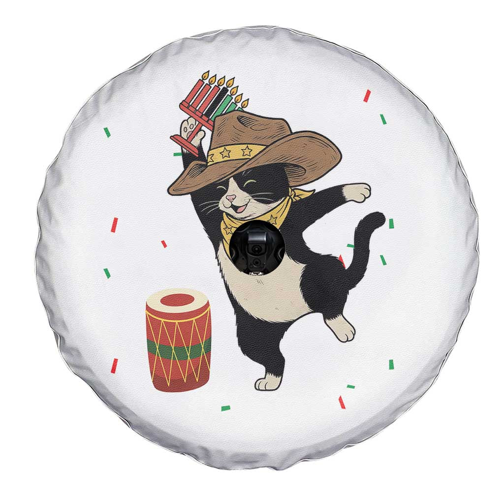 Funny Kwanzaa Cowcat Dance Spare Tire Cover Festival Of Lights African Heritage Gift - Print Your Wear