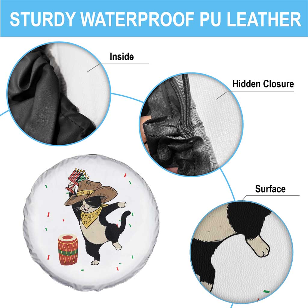 Funny Kwanzaa Cowcat Dance Spare Tire Cover Festival Of Lights African Heritage Gift - Print Your Wear