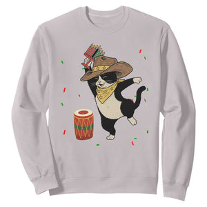 Funny Kwanzaa Cowcat Dance Sweatshirt Festival Of Lights African Heritage Gift TS12 Ice Gray Print Your Wear