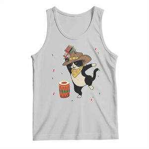 Funny Kwanzaa Cowcat Dance Tank Top Festival Of Lights African Heritage Gift TS12 Ash Print Your Wear