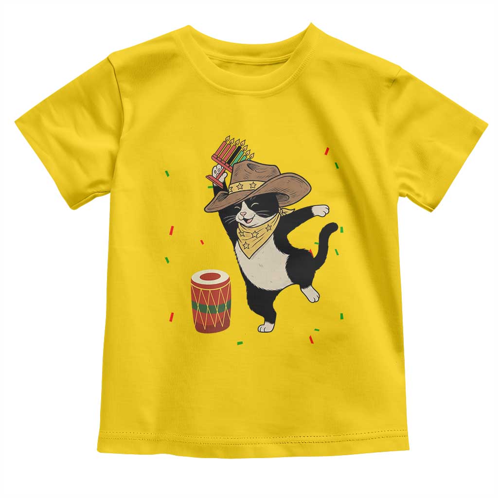 Funny Kwanzaa Cowcat Dance Toddler T Shirt Festival Of Lights African Heritage Gift - Print Your Wear