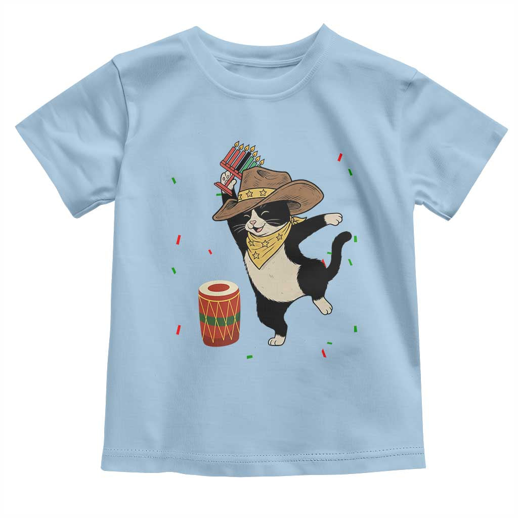Funny Kwanzaa Cowcat Dance Toddler T Shirt Festival Of Lights African Heritage Gift TS12 Light Blue Print Your Wear
