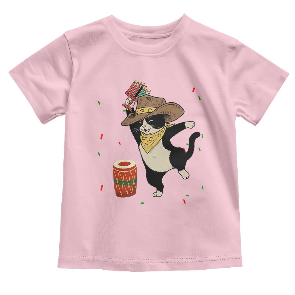 Funny Kwanzaa Cowcat Dance Toddler T Shirt Festival Of Lights African Heritage Gift TS12 Light Pink Print Your Wear