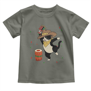 Funny Kwanzaa Cowcat Dance Toddler T Shirt Festival Of Lights African Heritage Gift TS12 Military Green Print Your Wear