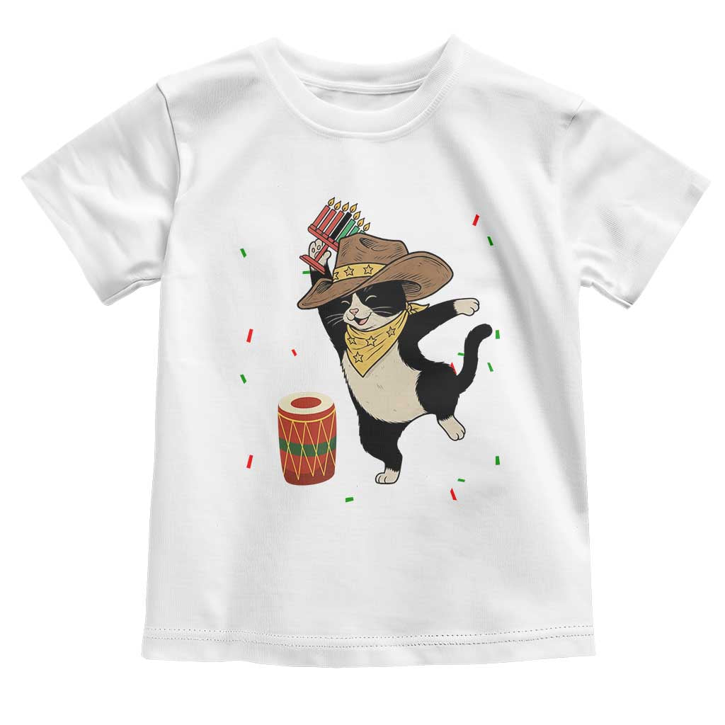 Funny Kwanzaa Cowcat Dance Toddler T Shirt Festival Of Lights African Heritage Gift TS12 White Print Your Wear