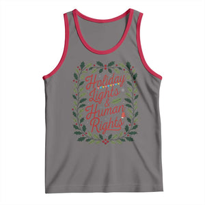 Holiday Lights And Human Rights Tank Top Christmas Activists Freedom Gift TS12 Deep Heather Red Print Your Wear