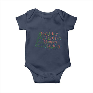 Xmas Holiday Lights And Human Rights Baby Onesie Equality Supporter Gift TS12 Navy Print Your Wear