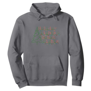 Xmas Holiday Lights And Human Rights Hoodie Equality Supporter Gift TS12 Charcoal Print Your Wear
