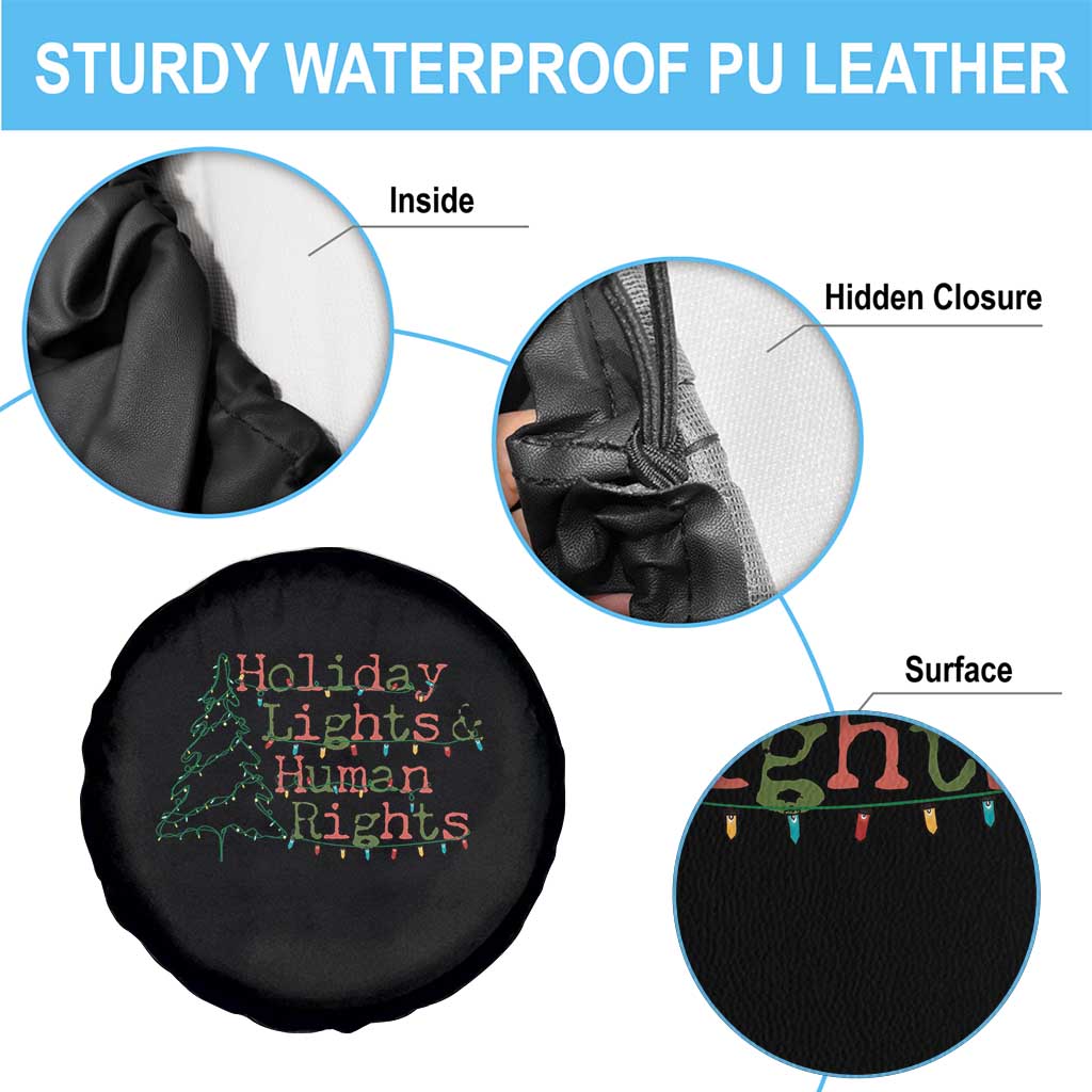 Xmas Holiday Lights And Human Rights Spare Tire Cover Equality Supporter Gift TS12 Print Your Wear