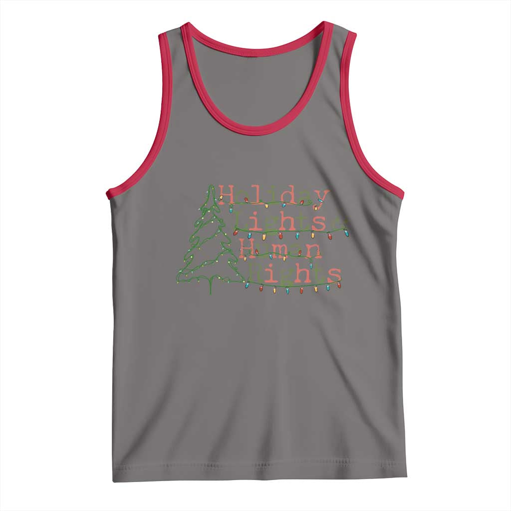 Xmas Holiday Lights And Human Rights Tank Top Equality Supporter Gift TS12 Deep Heather Red Print Your Wear