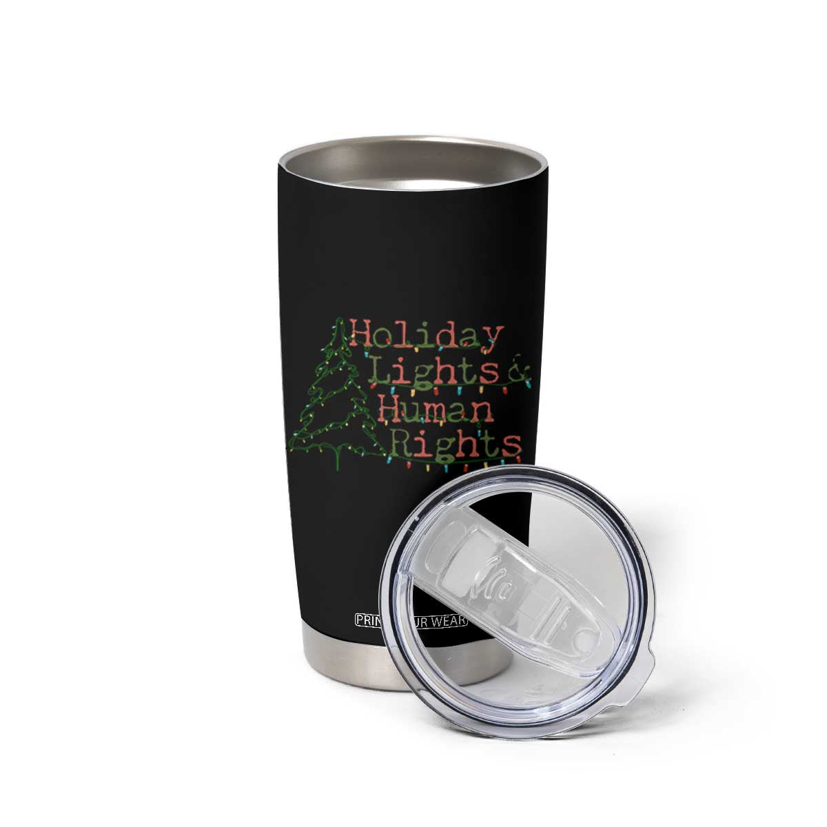 Xmas Holiday Lights And Human Rights Tumbler Cup Equality Supporter Gift TS12 Print Your Wear