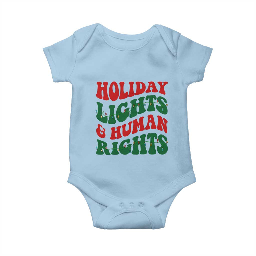 Holiday Lights And Human Rights Baby Onesie Supporter Gift For Civil Rights TS12 Light Blue Print Your Wear