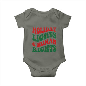 Holiday Lights And Human Rights Baby Onesie Supporter Gift For Civil Rights TS12 Military Green Print Your Wear