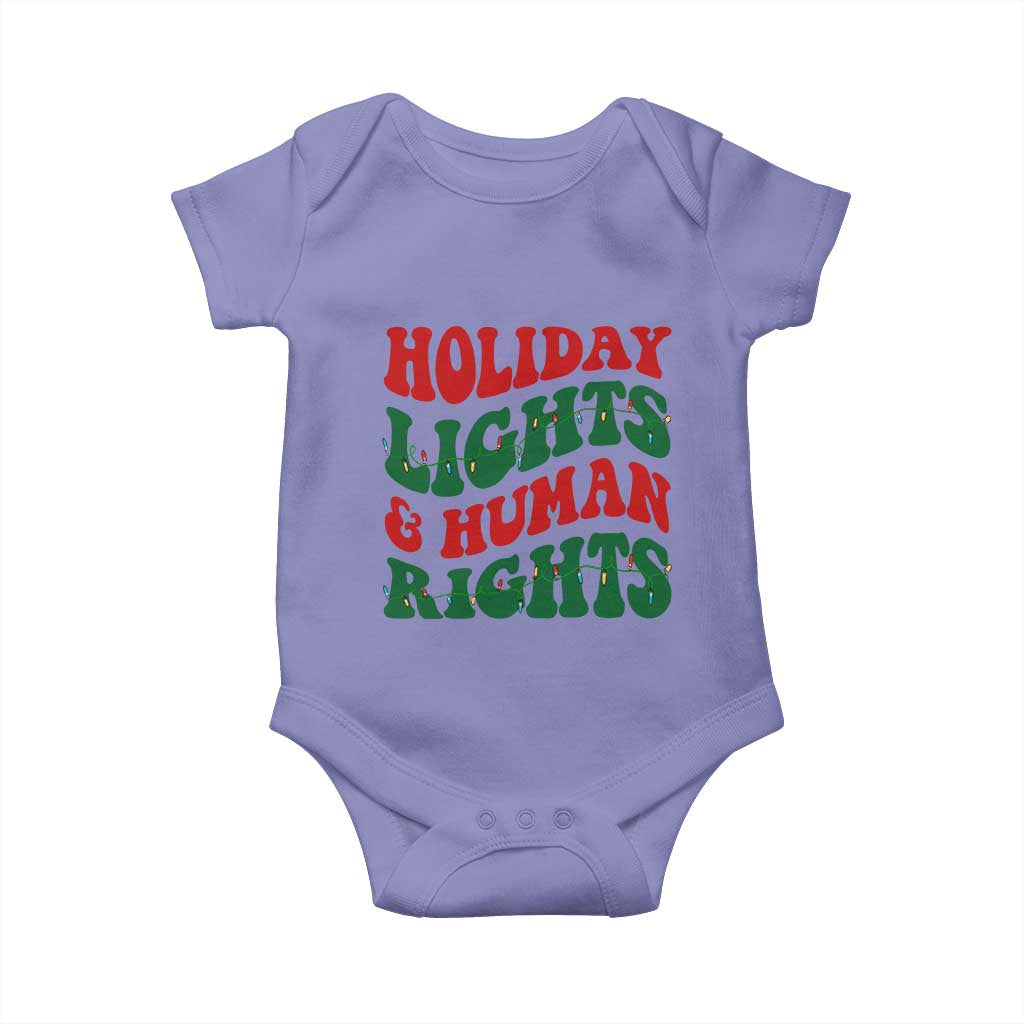 Holiday Lights And Human Rights Baby Onesie Supporter Gift For Civil Rights TS12 Violet Print Your Wear