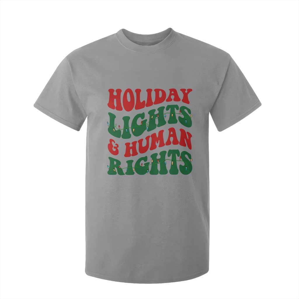 Holiday Lights And Human Rights T Shirt For Kid Supporter Gift For Civil Rights TS12 Sport Gray Print Your Wear