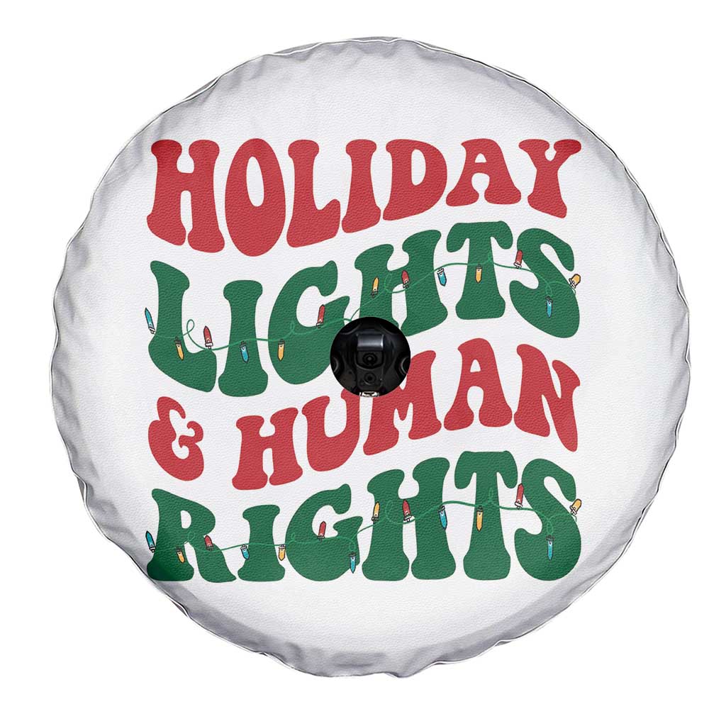 Holiday Lights And Human Rights Spare Tire Cover Supporter Gift For Civil Rights TS12 Print Your Wear