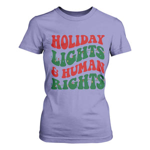Holiday Lights And Human Rights T Shirt For Women Supporter Gift For Civil Rights TS12 Violet Print Your Wear