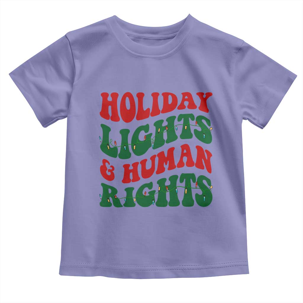 Holiday Lights And Human Rights Toddler T Shirt Supporter Gift For Civil Rights TS12 Violet Print Your Wear