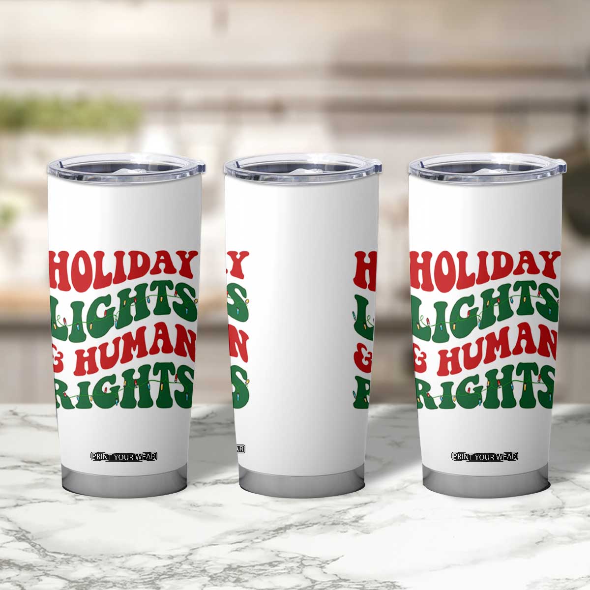 Holiday Lights And Human Rights Tumbler Cup Supporter Gift For Civil Rights TS12 Print Your Wear