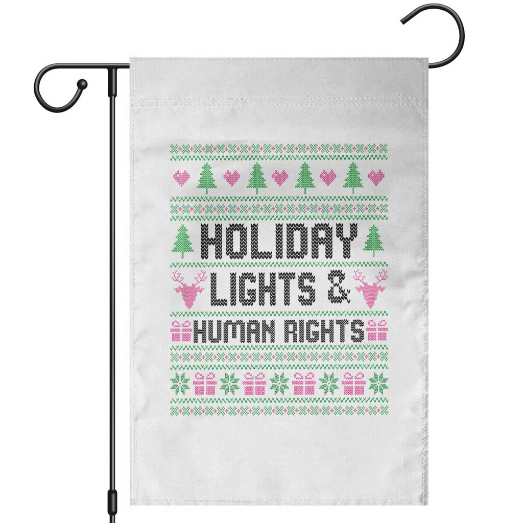 Christmas Lights For Human Rights Garden Flag Equality Supporter Gift TS12 White Print Your Wear