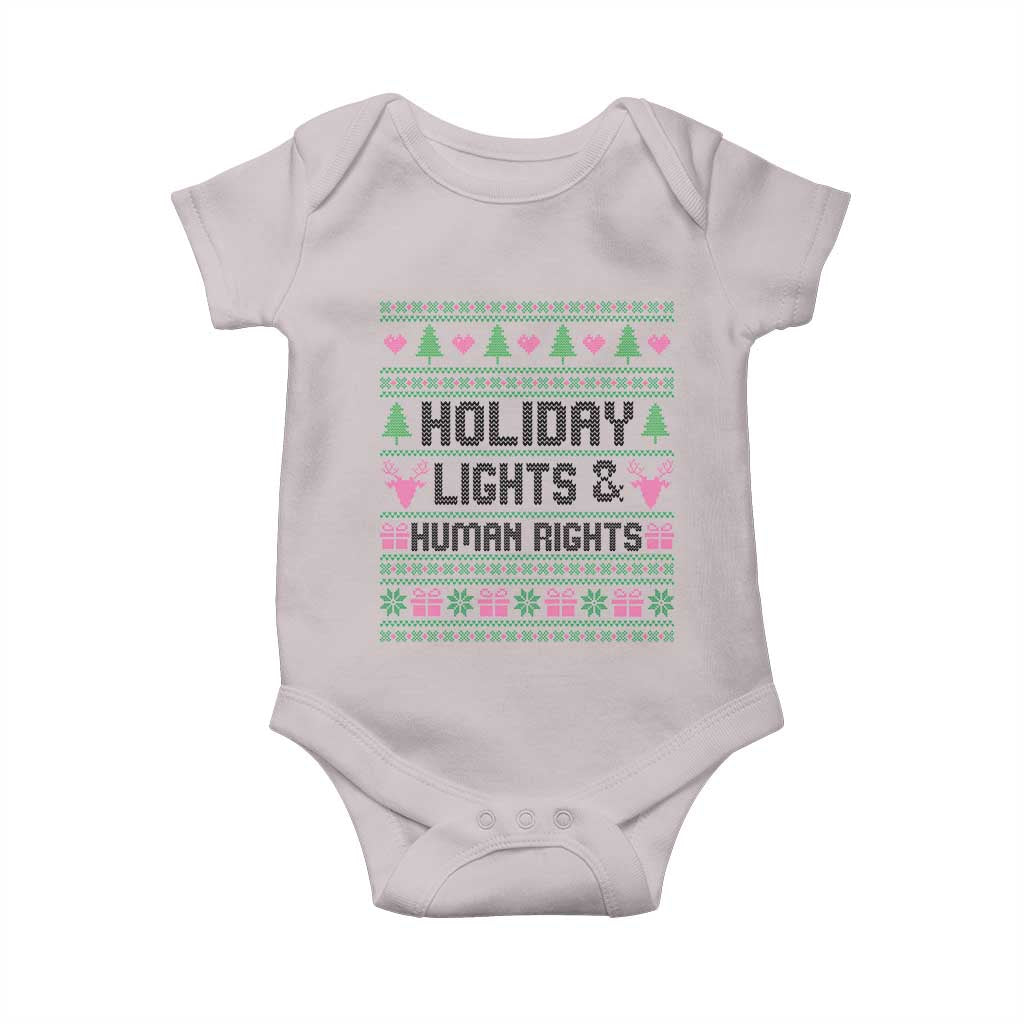 Christmas Lights For Human Rights Baby Onesie Equality Supporter Gift TS12 Ice Gray Print Your Wear