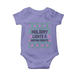 Christmas Lights For Human Rights Baby Onesie Equality Supporter Gift TS12 Violet Print Your Wear