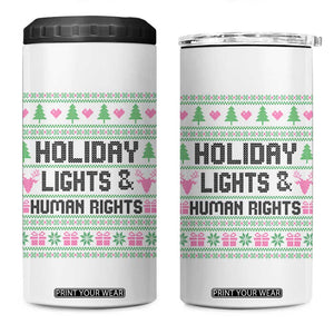Christmas Lights For Human Rights 4 in 1 Can Cooler Tumbler Equality Supporter Gift TS12 One Size: 16 oz White Print Your Wear
