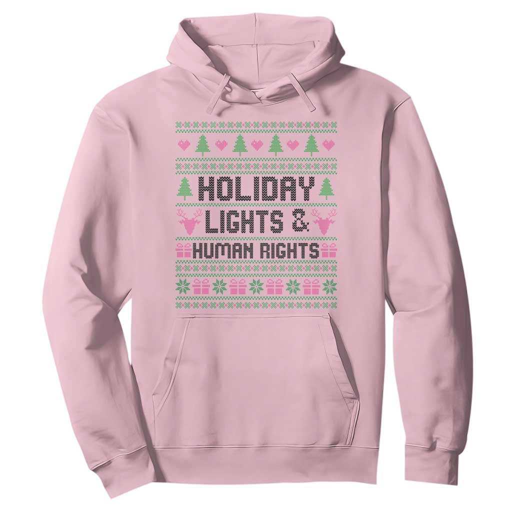 Christmas Lights For Human Rights Hoodie Equality Supporter Gift TS12 Light Pink Print Your Wear