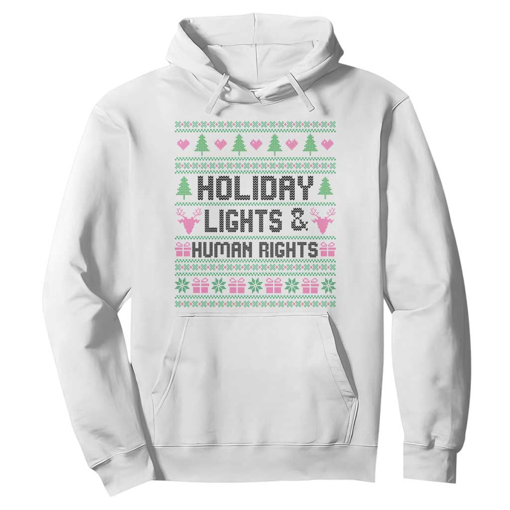 Christmas Lights For Human Rights Hoodie Equality Supporter Gift TS12 White Print Your Wear