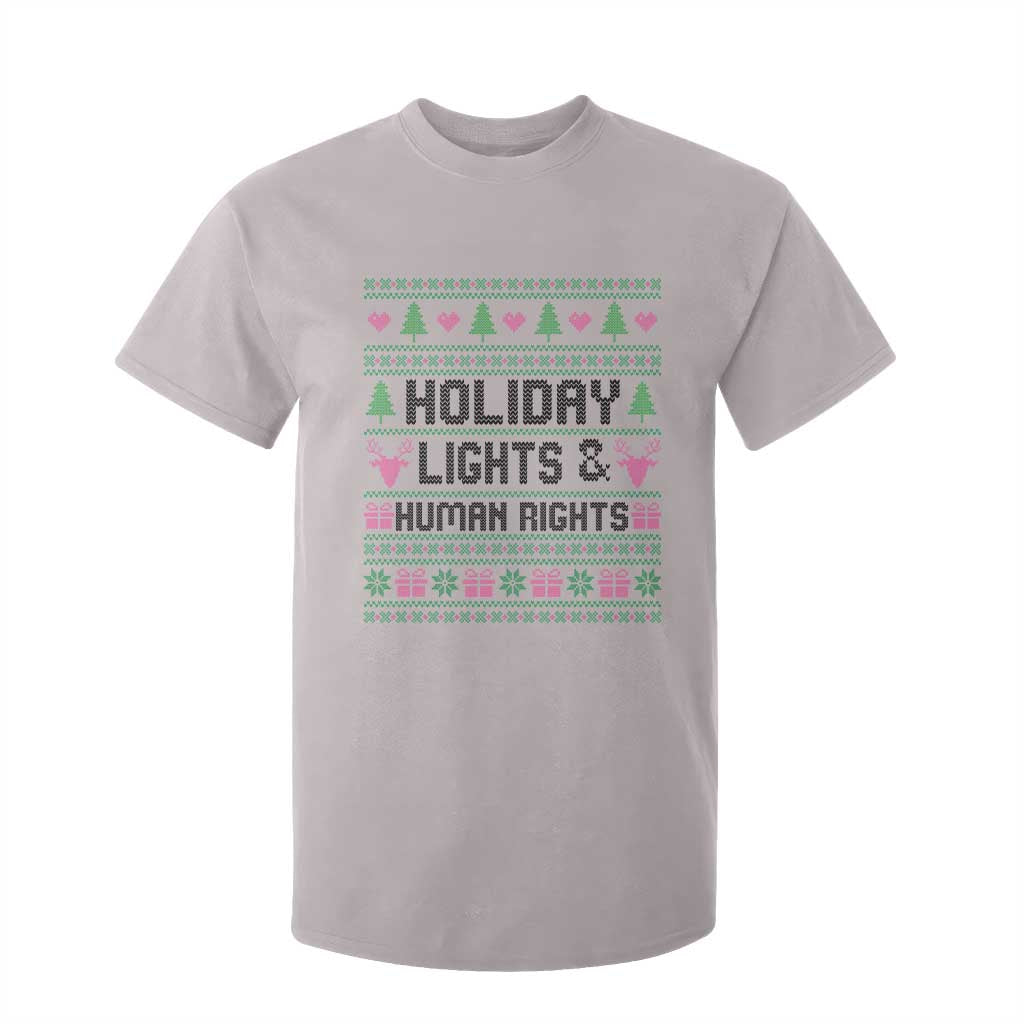 Christmas Lights For Human Rights T Shirt For Kid Equality Supporter Gift TS12 Ice Gray Print Your Wear