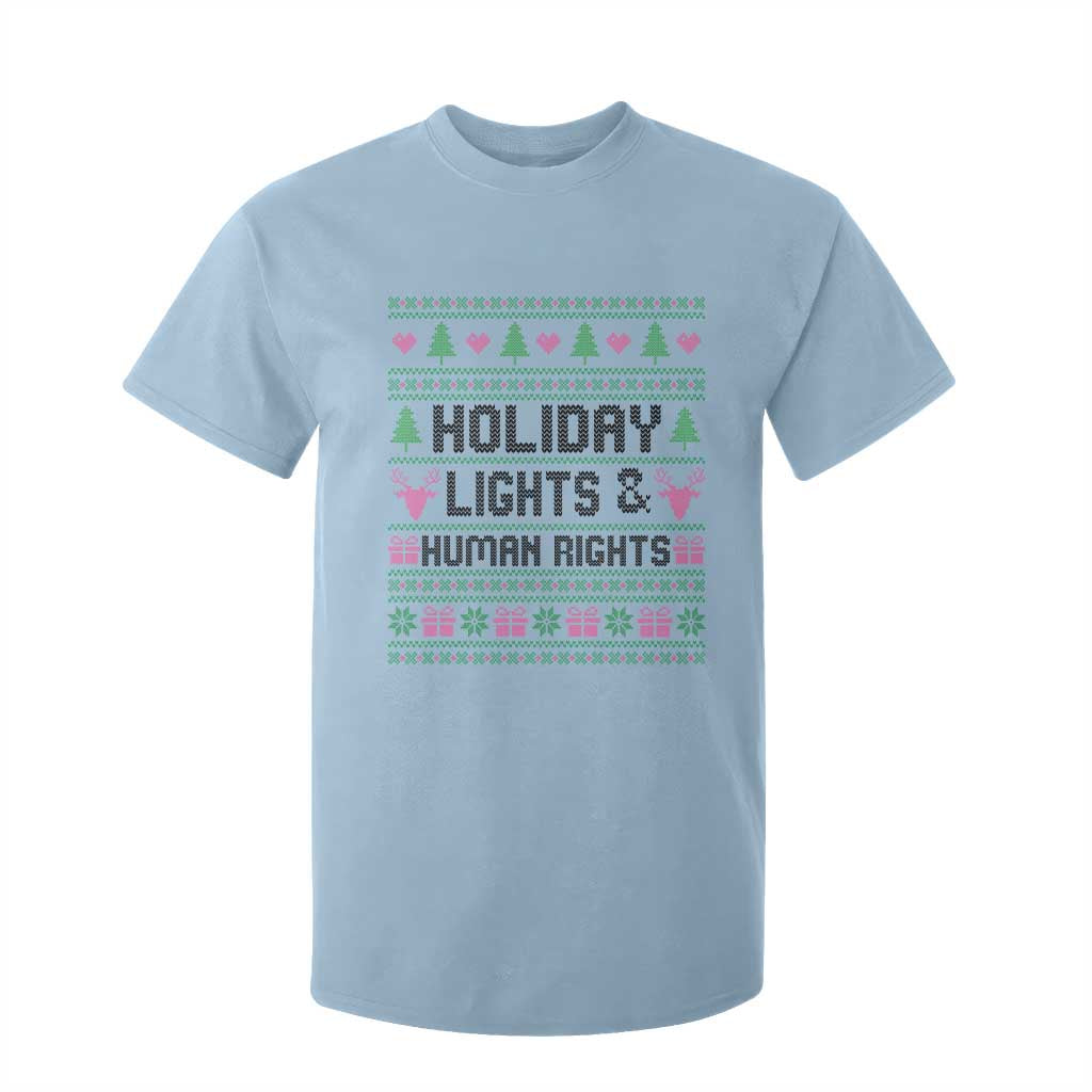Christmas Lights For Human Rights T Shirt For Kid Equality Supporter Gift TS12 Light Blue Print Your Wear