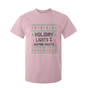 Christmas Lights For Human Rights T Shirt For Kid Equality Supporter Gift TS12 Light Pink Print Your Wear
