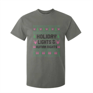 Christmas Lights For Human Rights T Shirt For Kid Equality Supporter Gift TS12 Military Green Print Your Wear