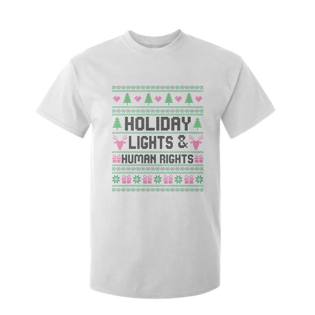 Christmas Lights For Human Rights T Shirt For Kid Equality Supporter Gift TS12 White Print Your Wear