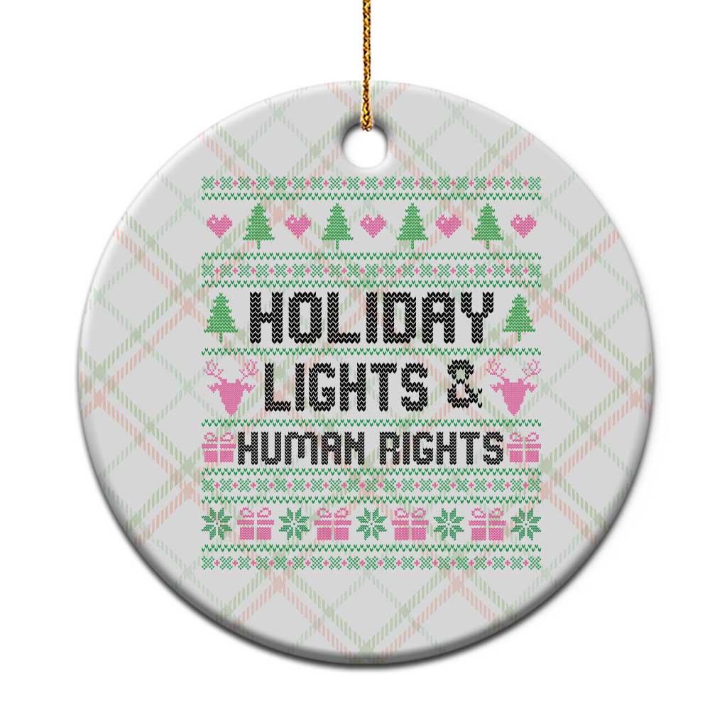 Christmas Lights For Human Rights Ceramic Ornament Equality Supporter Gift TS12 1pc Christmas Plaid Print Your Wear