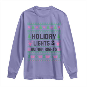 Christmas Lights For Human Rights Long Sleeve Shirt Equality Supporter Gift TS12 Violet Print Your Wear