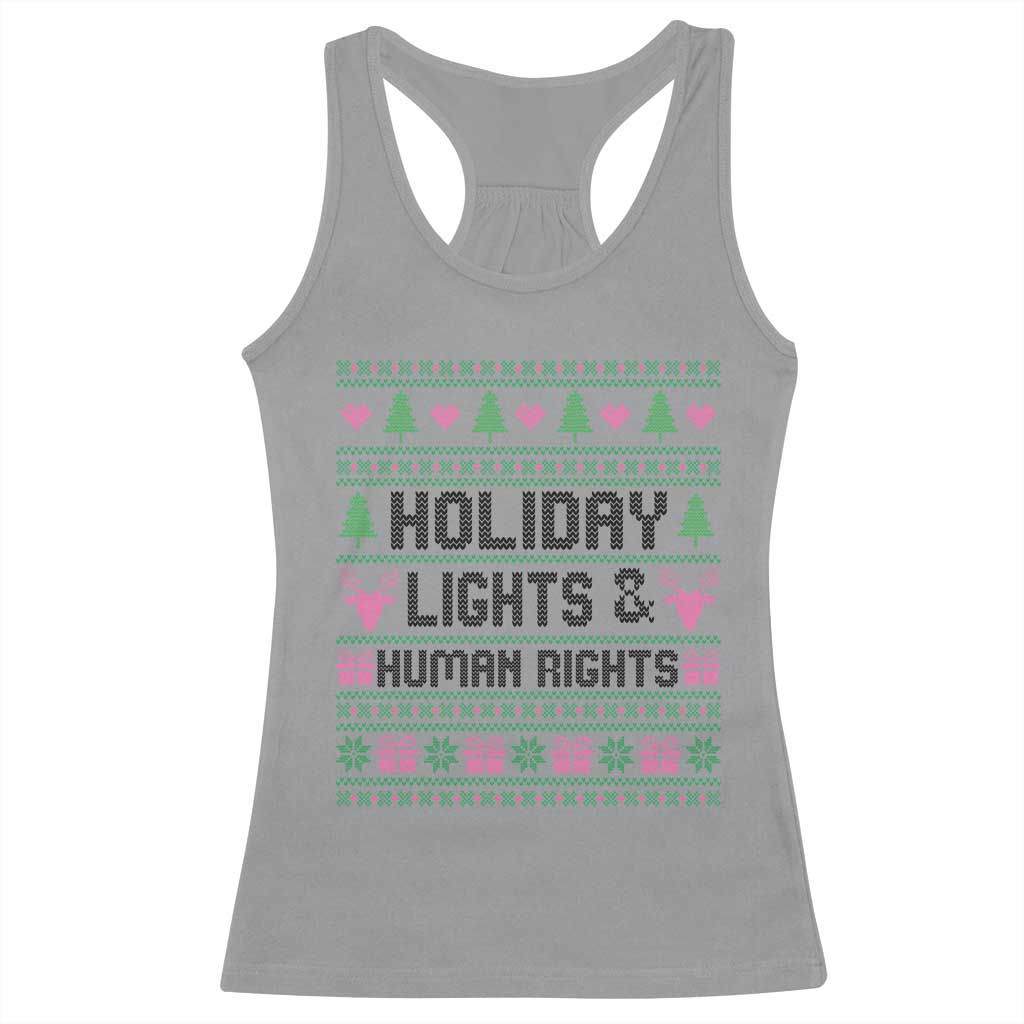 Christmas Lights For Human Rights Racerback Tank Top Equality Supporter Gift TS12 Sport Gray Print Your Wear