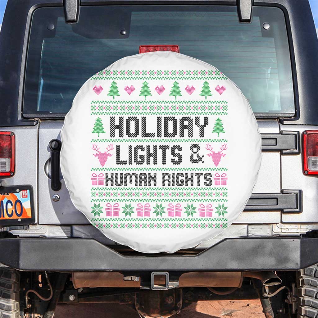 Christmas Lights For Human Rights Spare Tire Cover Equality Supporter Gift TS12 No hole White Print Your Wear
