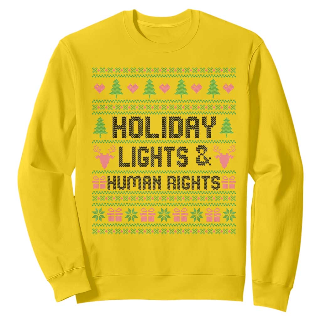 Christmas Lights For Human Rights Sweatshirt Equality Supporter Gift TS12 Daisy Print Your Wear